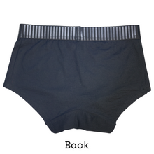 Charger l&#39;image dans la galerie, ELZI pour femmes - Boyshort en mérino noir - Elastique à relief noir
