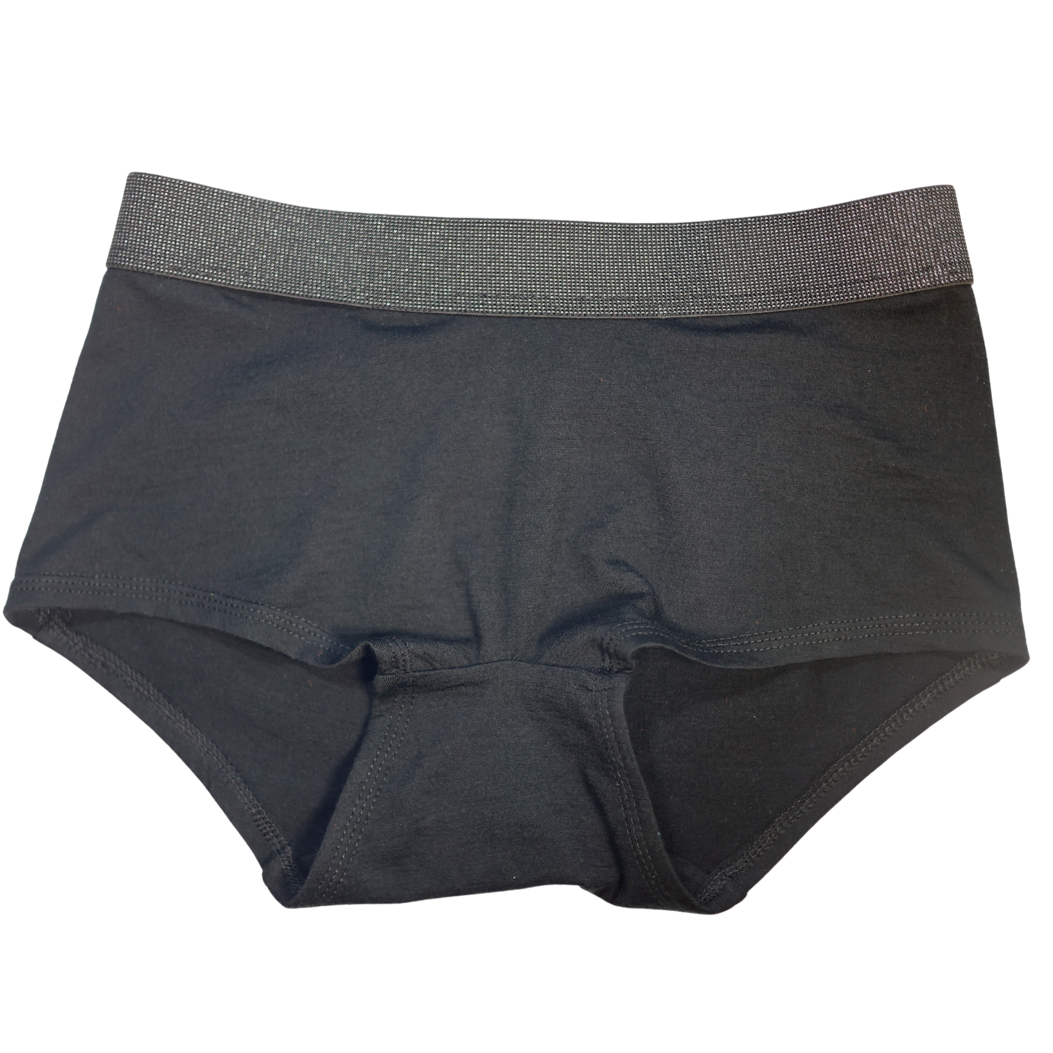 ELZI pour femmes Boyshort en m rino noir elastique noir et