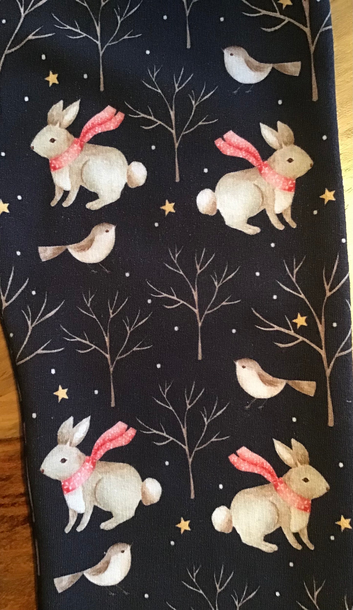 Harem pants rabbits with little birds gr: 3 to 5 years ready to go